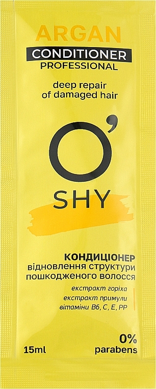 Фото - Бальзам для волос O'Shy Argan. Восстановление структуры поврежденных волос Professional 15 мл (4820263230701)