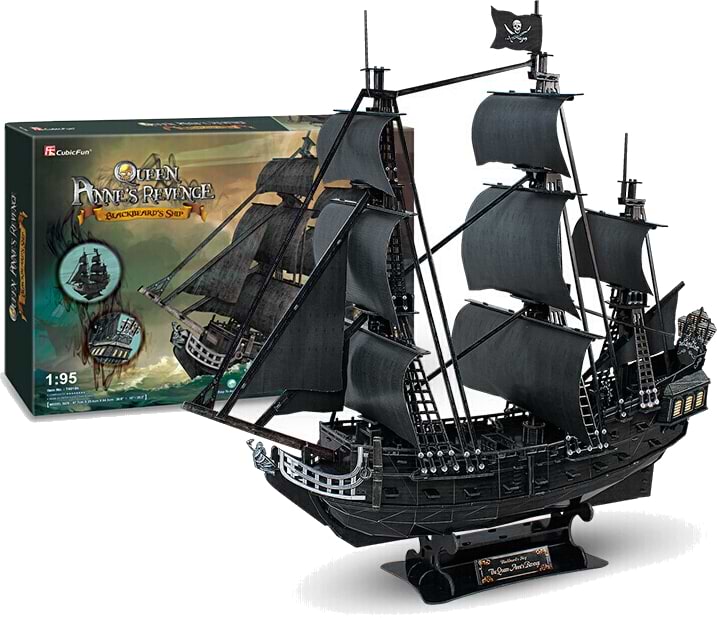 Купити 3D пазли Cubic Fun "Корабель Чорної Бороди "Помста Королеви Анни" (великий) (T4018h) - Фото 1 3D пазли Cubic Fun "Корабель Чорної Бороди "Помста Королеви Анни" (великий) (T4018h) - Фото 1