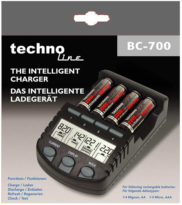 Фото - З/устройство для аккумуляторов AA/AAA Technoline BC700