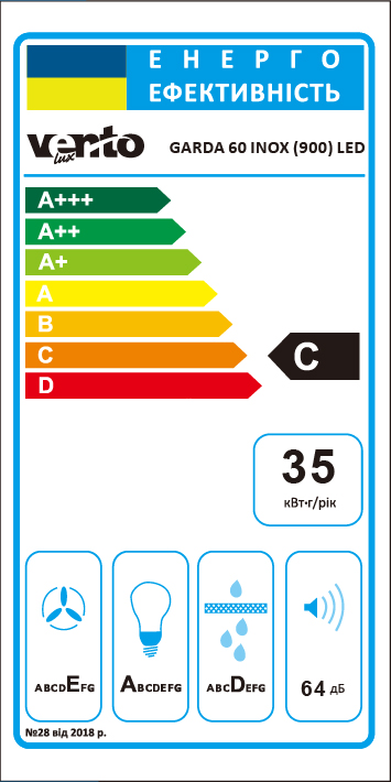 Фото - Витяжка вбудована Ventolux GARDA 60 INOX (900) LED