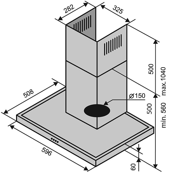 Фото - Витяжка декоративна Ventolux ITALIA 60 BG (1000) TC