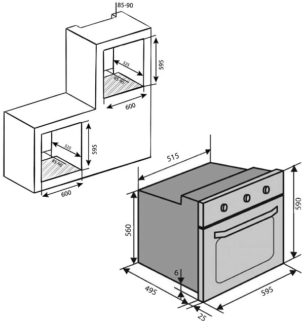Фото - Духова шафа електрична Ventolux EO60TC-6P IVG