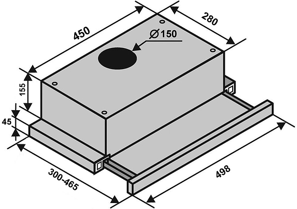 Фото - Витяжка вбудована Ventolux GARDA 50 INOX (700) LED