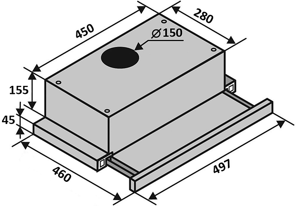 Фото - Вытяжка встраиваемая Ventolux GARDA 50 INOX (700) LED 2S
