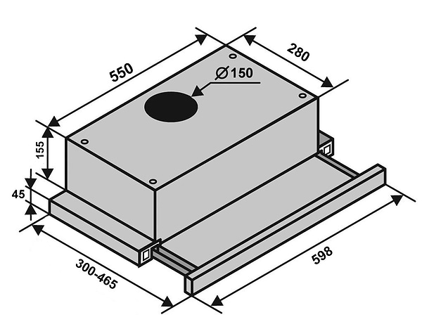 Фото - Витяжка вбудована Ventolux GARDA 60 WH (700) LED
