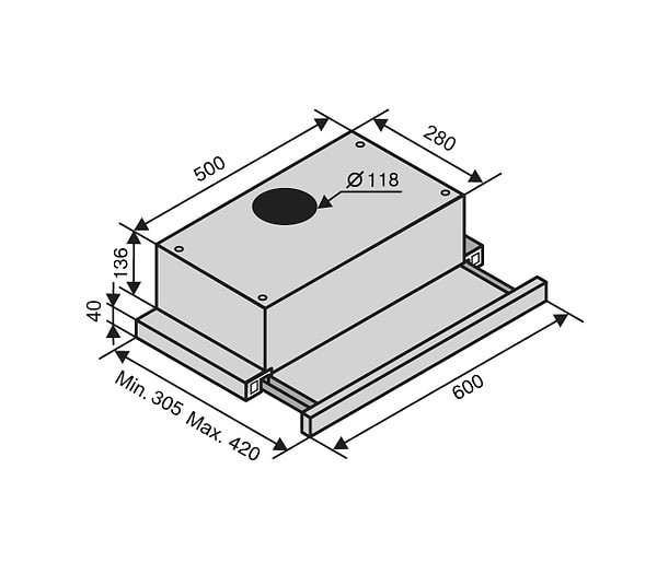 Фото - Витяжка вбудована Ventolux GARDA 60 WH (700) SLIM