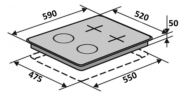 Фото - Варильна поверхня комбінована Ventolux HG622 B7G RCS (BK)