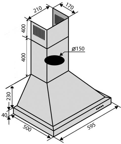 Фото - Витяжка декоративна Ventolux LAZIO 60 WH (1000) LED