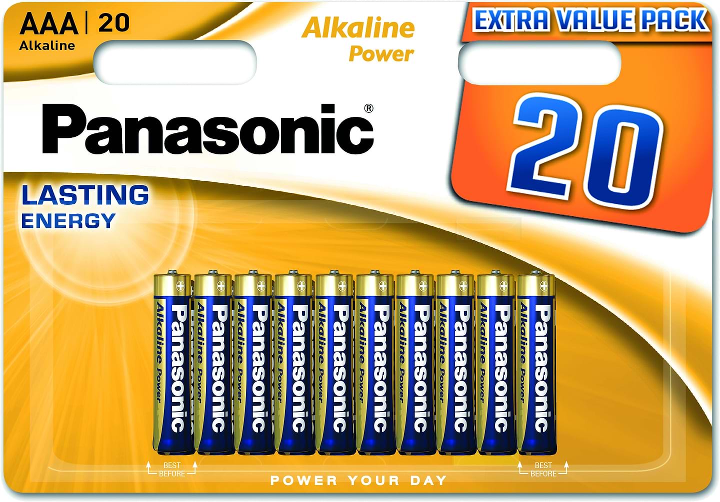 Батарейка тип AAA Panasonic ALKALINE POWER AAA BLI 20 (LR03REB/20BW) - Фото 1