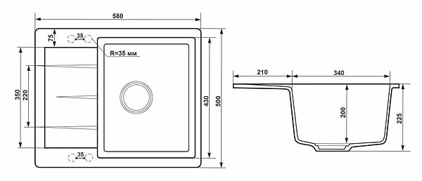 Фото - Мийка кухонна GRANADO Madrid White
