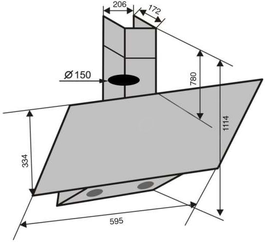 Фото - Витяжка декоративна Ventolux MIRROR 60 MBG (1000) TC MS TH