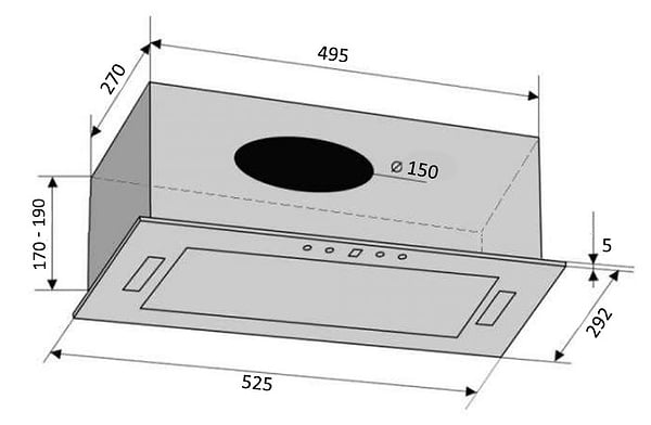Фото - Витяжка вбудована Ventolux PUNTO 52 BK (700) PB PC
