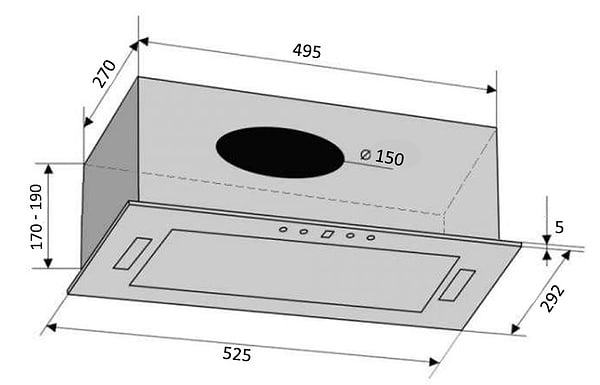 Фото - Витяжка вбудована Ventolux PUNTO 52 WH (900) PB PC