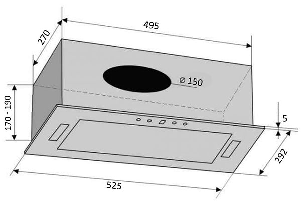 Фото - Витяжка вбудована Ventolux PUNTO 52 X (900) PB PC