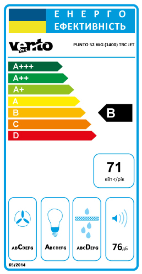 Фото - Вытяжка встраиваемая Ventolux PUNTO 52 WG (1400) TRC JET