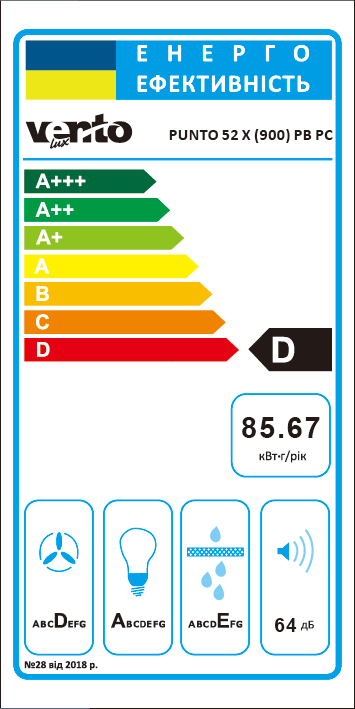 Фото - Витяжка вбудована Ventolux PUNTO 52 X (900) PB PC