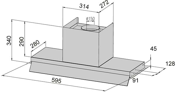 Фото - Вытяжка встраиваемая Ventolux PUNTOLUX 60 BK/BG (1200) TRC