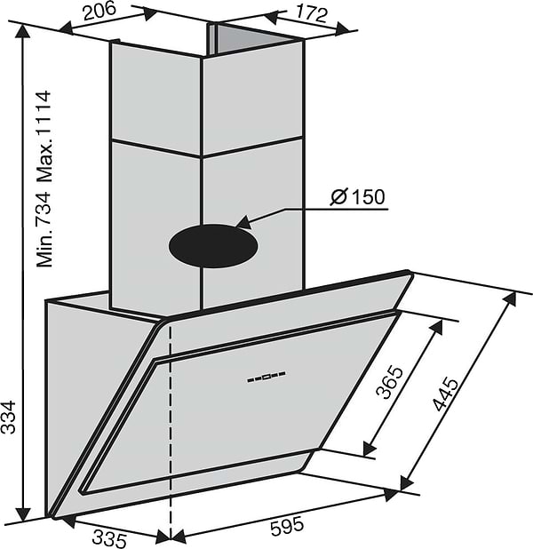 Фото - Витяжка декоративна Ventolux TOSCANA 60 BK (1000) TRC MM