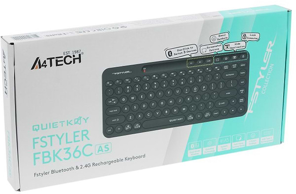 Фото - Клавіатура бездротова A4tech FBK36C AS (Black)