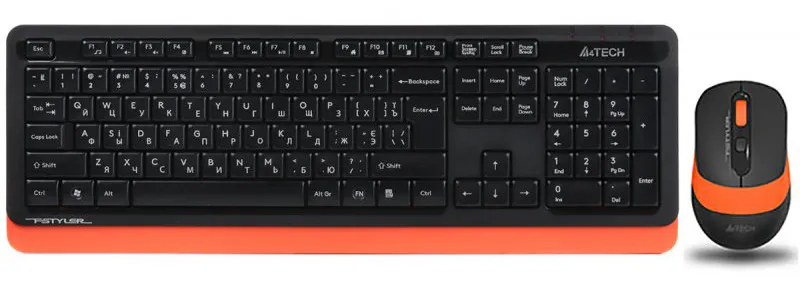 Клавіатура + миша бездротова A4tech FG1010 (Orange) - Фото 1