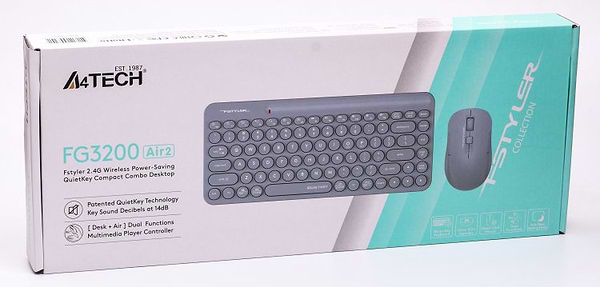 Фото - Уцінка - Клавіатура + миша бездротова A4tech FG3200 Air2 (Blue)