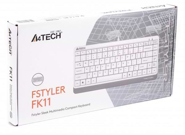 Фото - Клавіатура дротова A4tech FK11 USB (White)