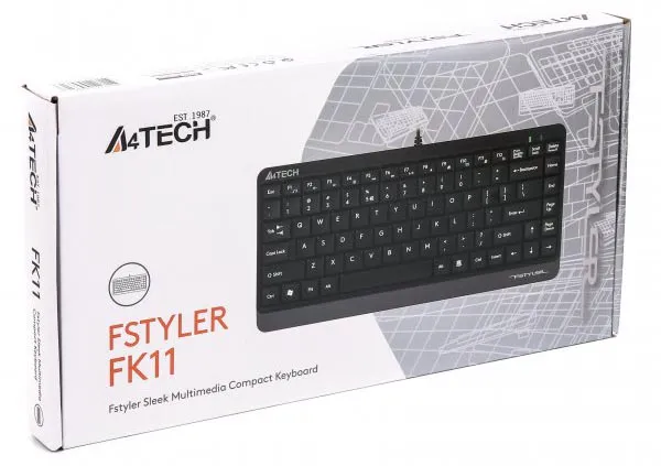 Фото - Клавіатура дротова A4tech FK11 USB (Grey)