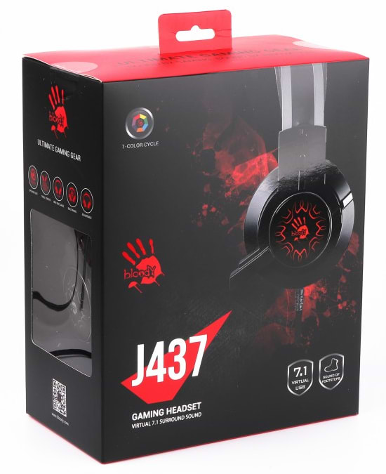 Фото - Гарнітура дротова ігрова Bloody J437 (Black)
