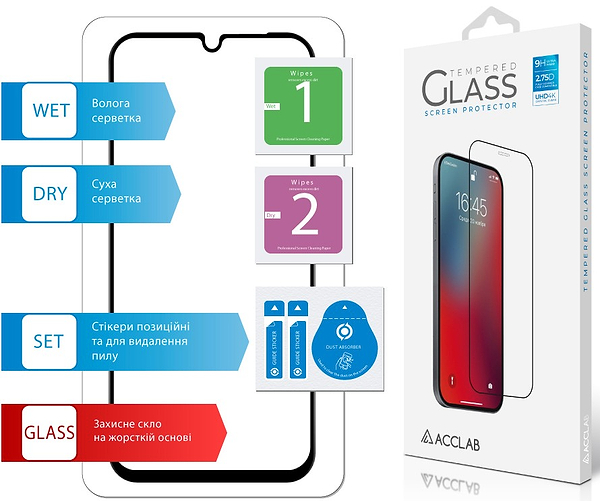 Фото - Защитное стекло для смартфона ACCLAB 9H for Xiaomi Redmi 15C 4G / Redmi 15C / Poco C85 4G Black (1283126625756)