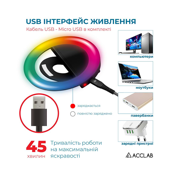 Фото - Набір для блогера ACCLAB Лампа AL-LR012 (1283126510038)