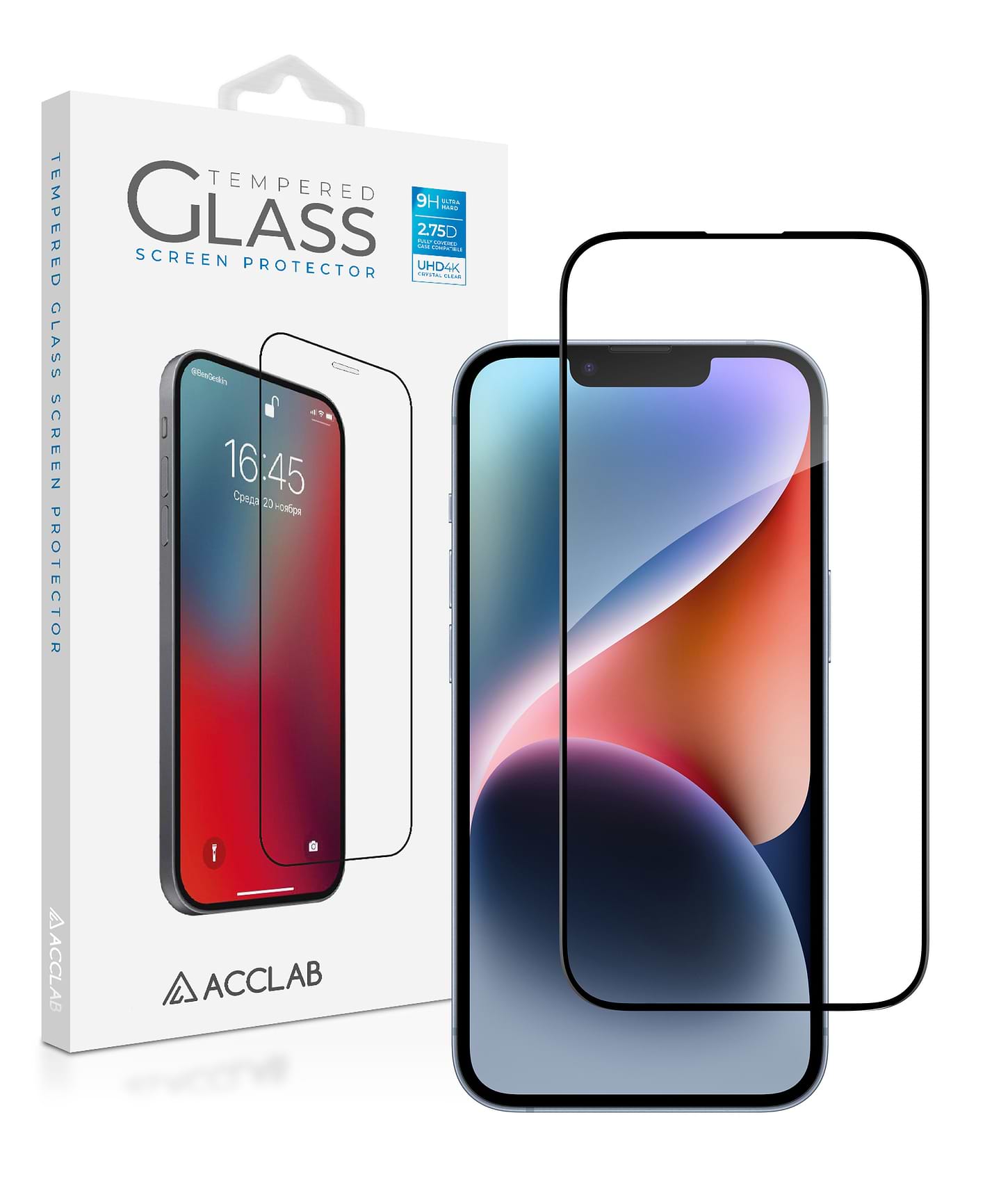 Захисне скло для смартфону ACCLAB Full Glue for Apple iPhone 14 (1283126541957) - Фото 1
