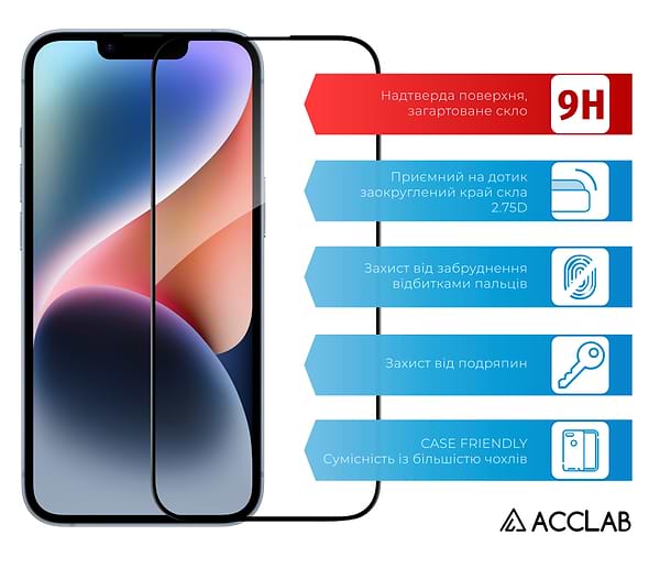 Фото - Захисне скло для смартфону ACCLAB Full Glue for Apple iPhone 14 Plus (1283126541964)