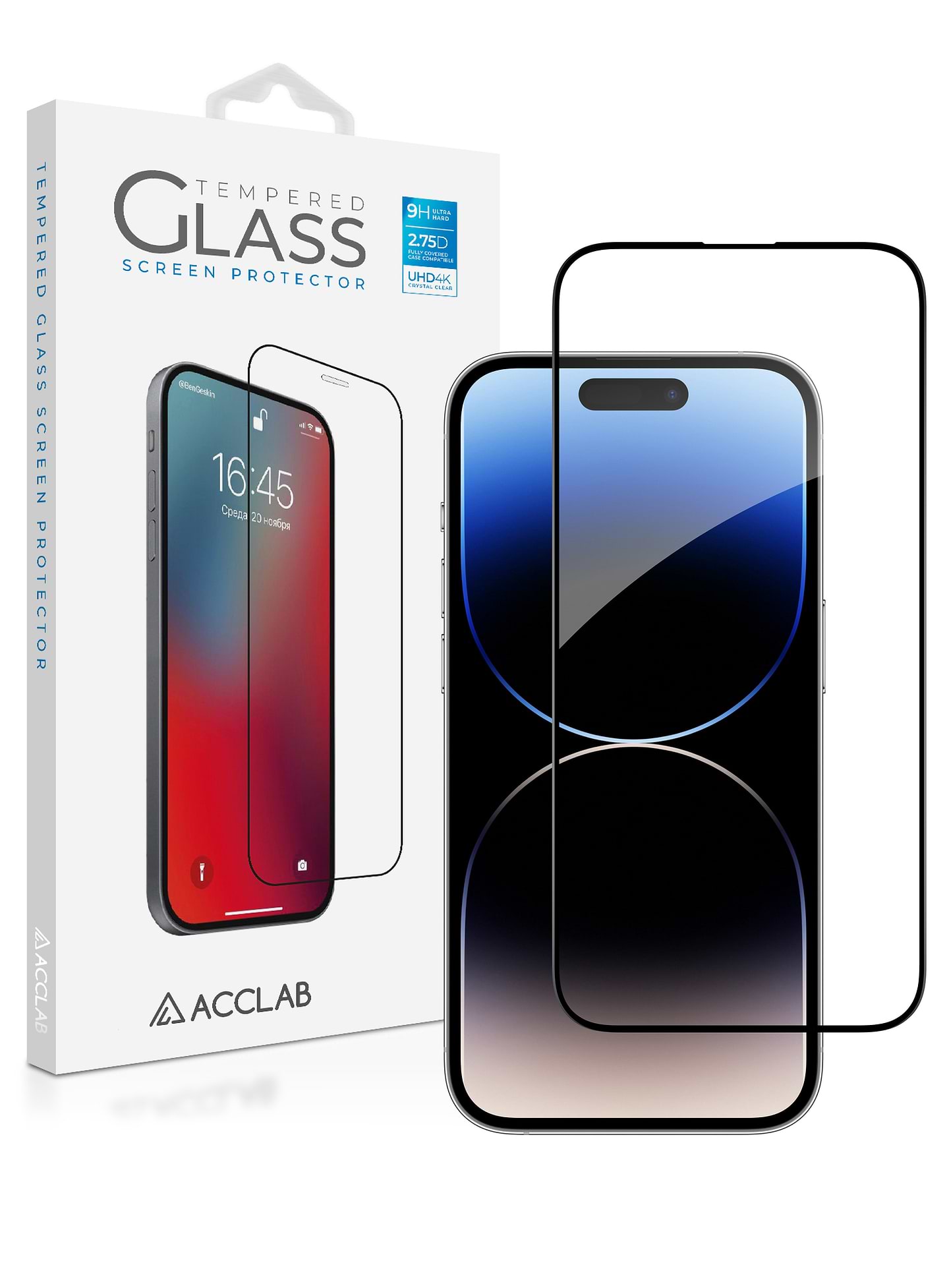 Захисне скло для смартфону ACCLAB Full Glue for Apple iPhone 14 Pro (1283126541971) - Фото 1