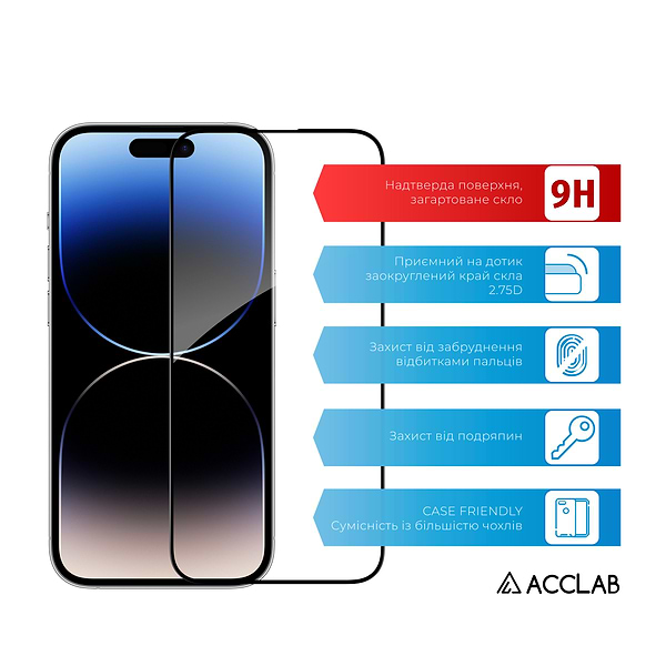 Фото - Захисне скло для смартфону ACCLAB Full Glue for Apple iPhone 14 Pro Max (1283126541988)