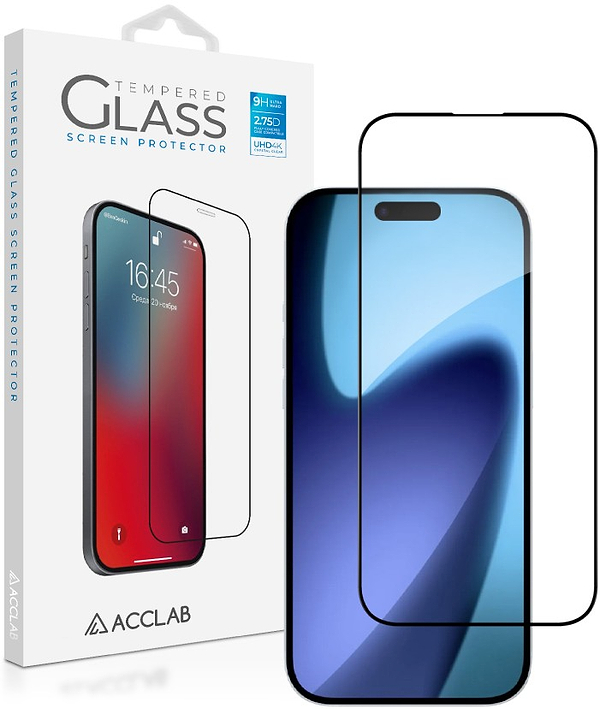 Фото - Защитное стекло для смартфона ACCLAB 9H for Apple iPhone 17 Air Black (1283126625930)