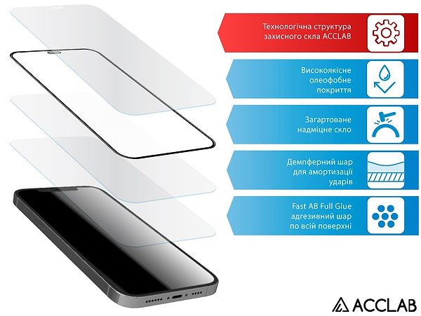 Фото - Защитное стекло для смартфона ACCLAB 9H for Apple iPhone 17 Air Black (1283126625930)