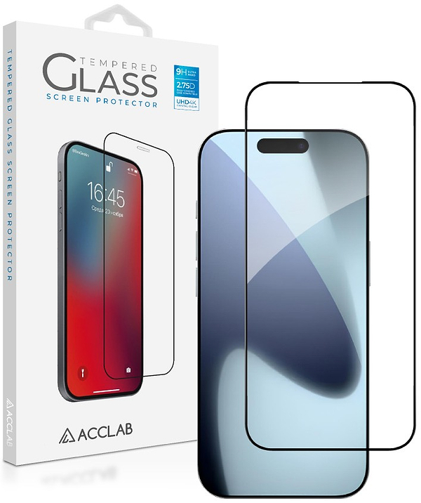 Фото - Защитное стекло для смартфона ACCLAB 9H for Apple iPhone 17 Pro Max Black (1283126625947)