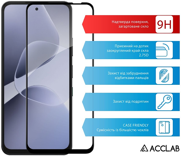 Фото - Защитное стекло для смартфона ACCLAB 9H for Infinix Hot 60i 4G Black (1283126627699)