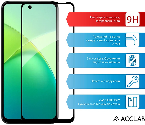 Фото - Захисне скло для смартфону ACCLAB 9H for Infinix Smart 10 Black (1283126628016)