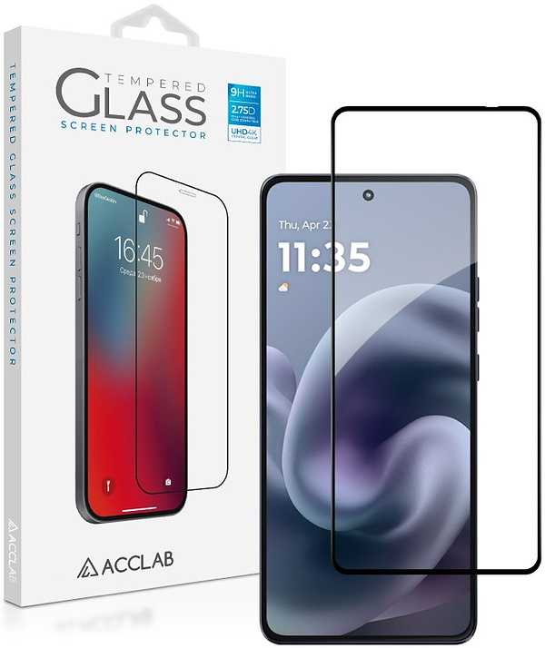 Фото - Защитное стекло для смартфона ACCLAB 9H for Moto G86 / G86 Power Black (1283126627590)