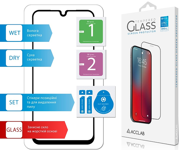 Фото - Захисне скло для смартфону ACCLAB 9H for Samsung Galaxy A17 / Galaxy A26 Black (1283126624346)