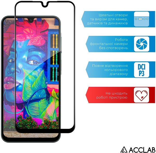 Фото - Захисне скло для смартфону ACCLAB 9H for Samsung Galaxy A27 / Galaxy A17 Black (1283126636172)