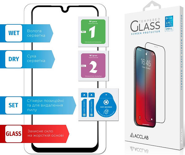 Фото - Захисне скло для смартфону ACCLAB 9H for Samsung Galaxy A27 / Galaxy A17 Black (1283126636172)