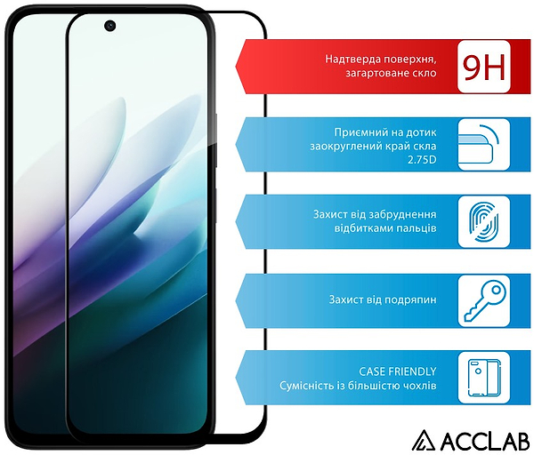 Фото - Захисне скло для смартфону ACCLAB 9H for Xiaomi Redmi 15 / Redmi 15 4G Black (1283126625732)