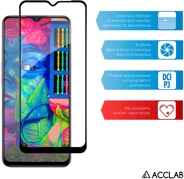 Фото - Захисне скло для смартфону ACCLAB Full Glue for Oppo A58 4G Black (1283126583452)