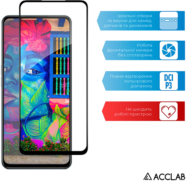Фото - Захисне скло для смартфону ACCLAB Full Glue for Oppo A98 Black (1283126583520)