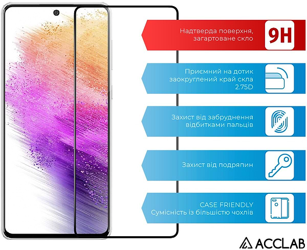 Фото - Захисне скло для смартфону ACCLAB Full Glue for Samsung A73 5G (1283126522505)