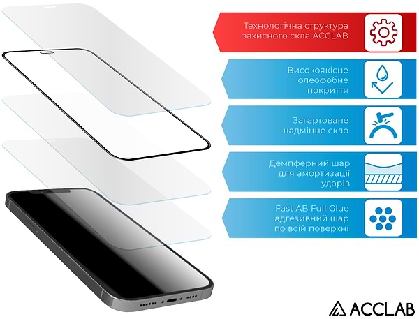 Фото - Захисне скло для смартфону ACCLAB Full Glue for ZTE Blade A53 Black (1283126583278)