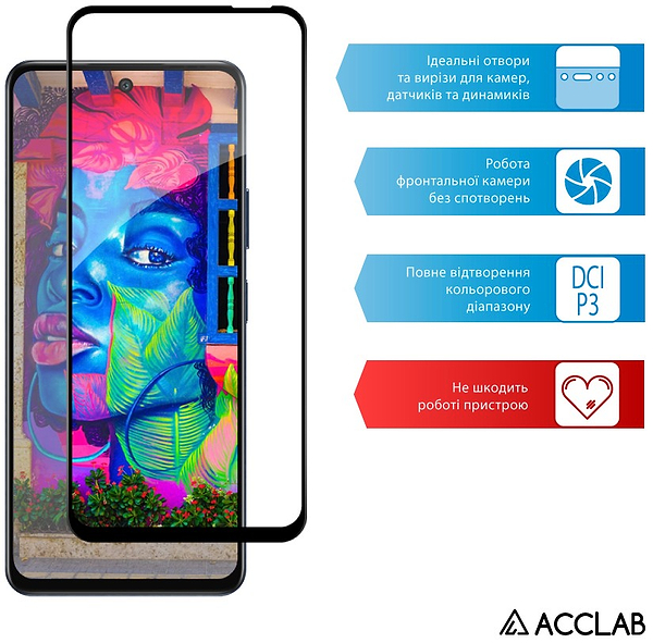 Фото - Защитное стекло для смартфона ACCLAB 9H for Infinix Hot 50 5G / Hot 50i / Smart 9 Black (1283126606953)