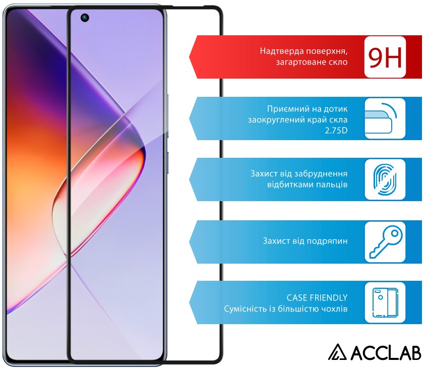 Фото - Защитное стекло для смартфона ACCLAB 9H for Infinix Note 40 4G Black (1283126594885)
